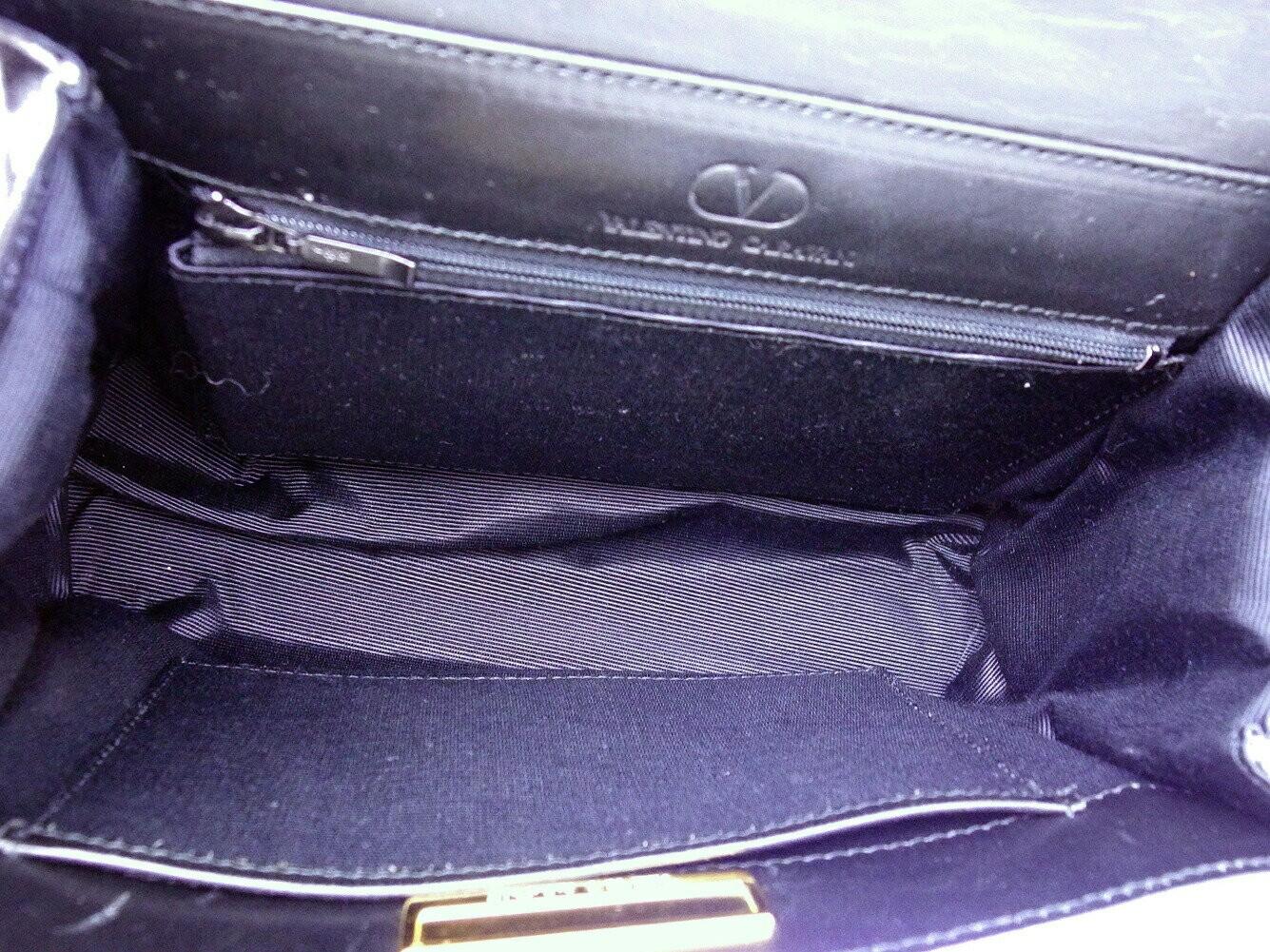 Valentino Garavani Shoulder Bag Purse Logo Black Authentic