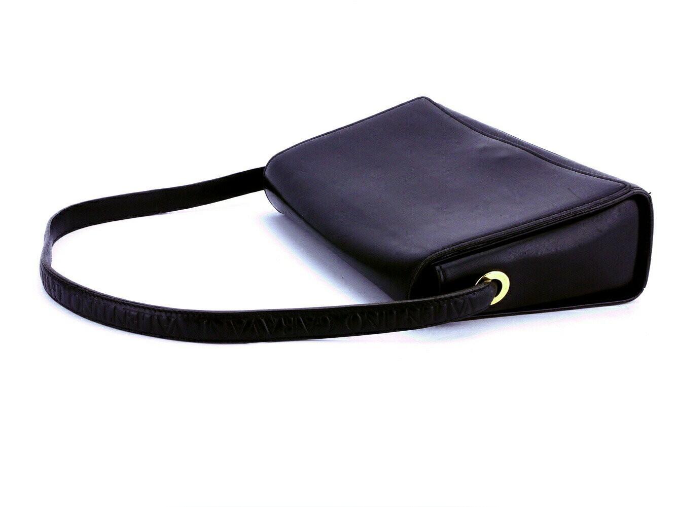 Valentino Garavani Shoulder Bag Purse Logo Black Authentic