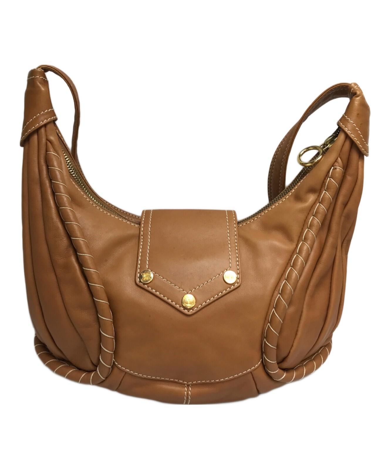 CELINE Shoulder Bag Purse Brown Authentic