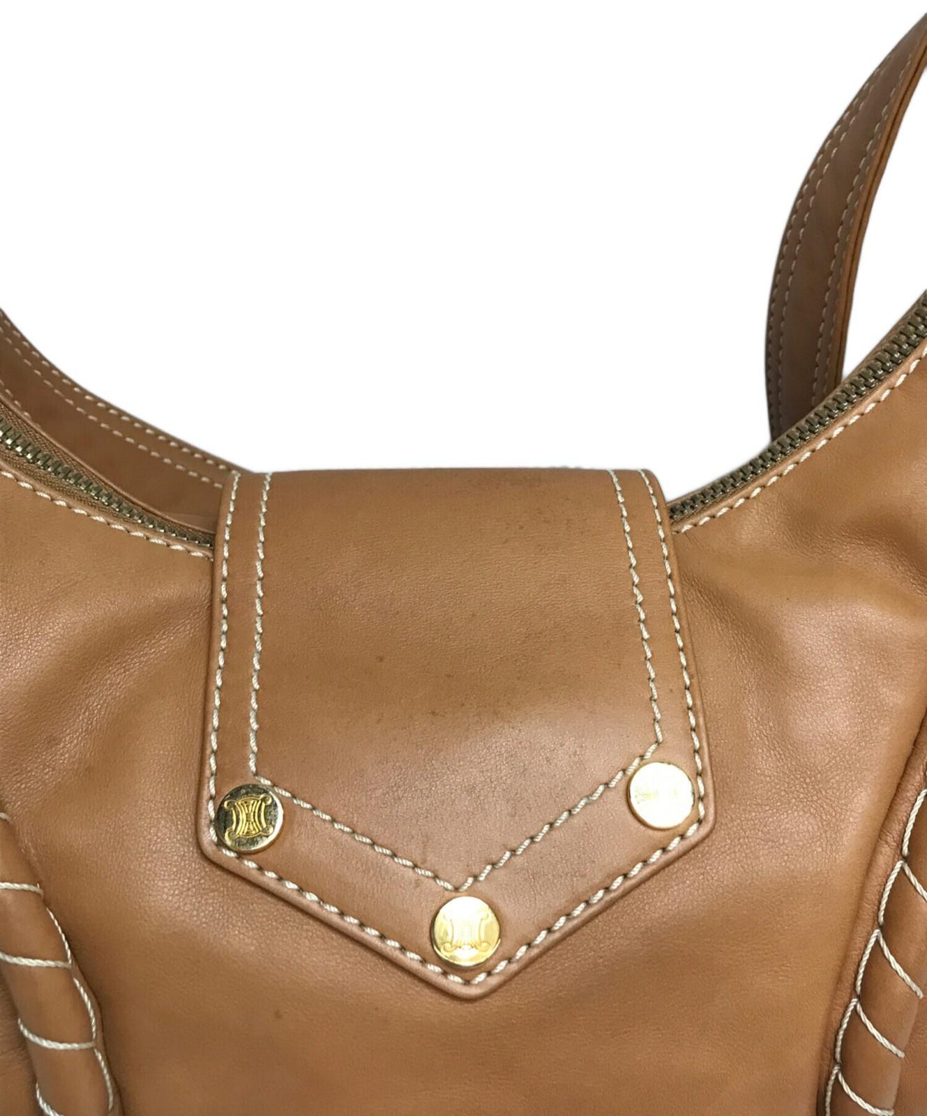 CELINE Shoulder Bag Purse Brown Authentic