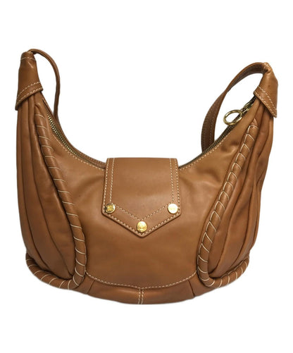 CELINE Shoulder Bag Purse Brown Authentic