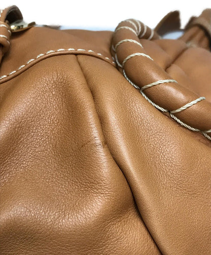 CELINE Shoulder Bag Purse Brown Authentic