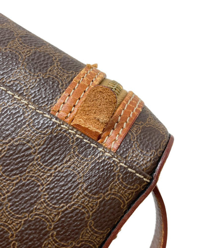 CELINE Vanity Bag Pouch Hand Bag Tote Purse Macadam Brown Authentic