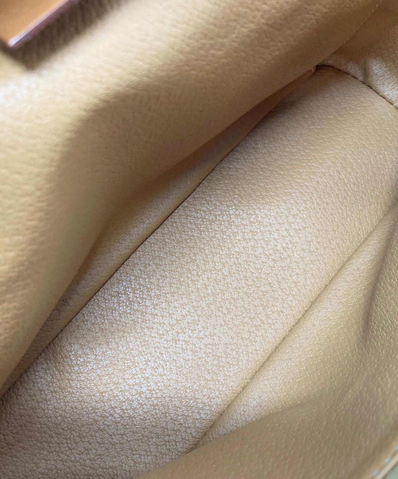 CELINE Vanity Bag Pouch Hand Bag Tote Purse Macadam Brown Authentic