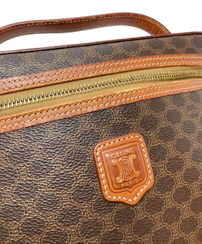 CELINE Vanity Bag Pouch Hand Bag Tote Purse Macadam Brown Authentic