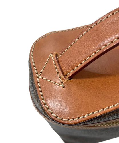 CELINE Vanity Bag Pouch Hand Bag Tote Purse Macadam Brown Authentic