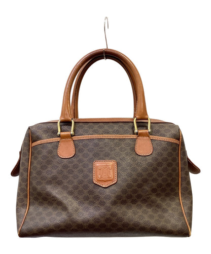 CELINE Mini Boston Bag Hand Tote Purse Macadam Brown Authentic