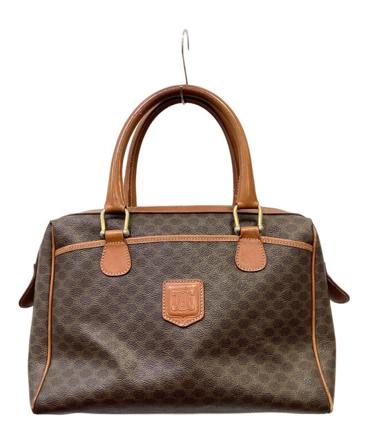 CELINE Mini Boston Bag Hand Tote Purse Macadam Brown Authentic