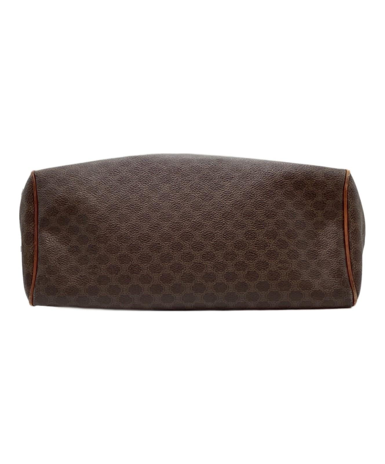 CELINE Mini Boston Bag Hand Tote Purse Macadam Brown Authentic