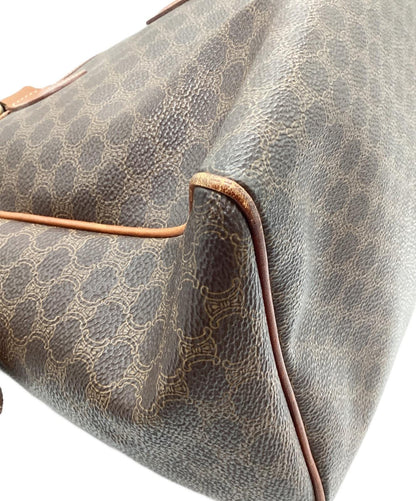 CELINE Mini Boston Bag Hand Tote Purse Macadam Brown Authentic