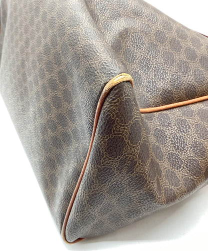 CELINE Mini Boston Bag Hand Tote Purse Macadam Brown Authentic