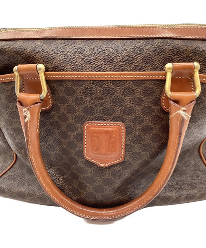 CELINE Mini Boston Bag Hand Tote Purse Macadam Brown Authentic