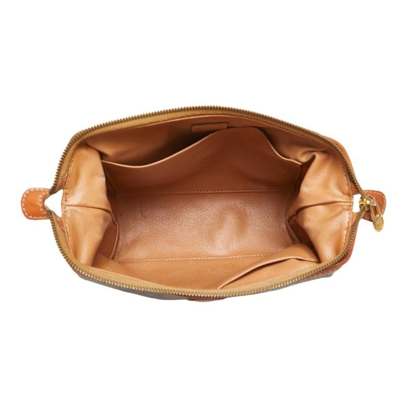 CELINE Accessory Pouch Hand Pouch Macadam PVC Leather Brown Authentic