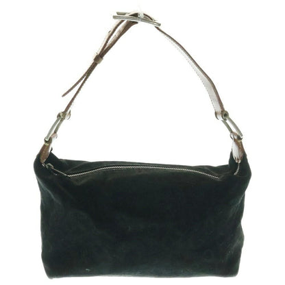 CELINE Shoulder Bag Purse Suede Leather Black Brown Authentic