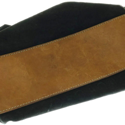 CELINE Shoulder Bag Purse Suede Leather Black Brown Authentic