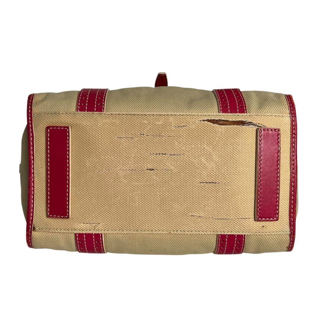 CELINE Hand Bag Tote Purse Macadam Canvas Pink Authentic