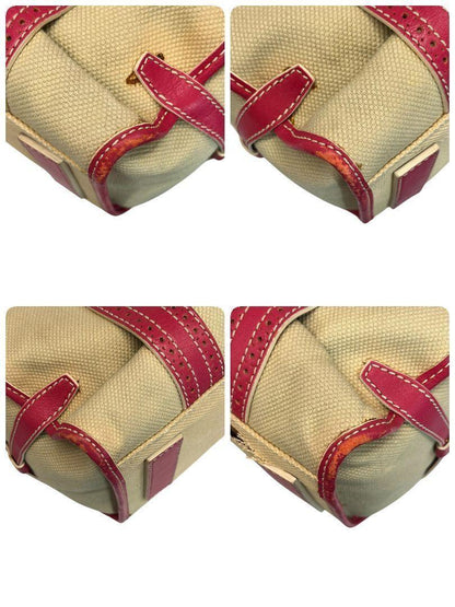 CELINE Hand Bag Tote Purse Macadam Canvas Pink Authentic