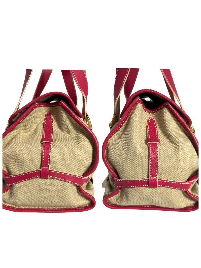 CELINE Hand Bag Tote Purse Macadam Canvas Pink Authentic