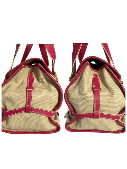 CELINE Hand Bag Tote Purse Macadam Canvas Pink Authentic