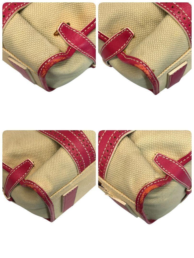 CELINE Hand Bag Tote Purse Macadam Canvas Pink Authentic