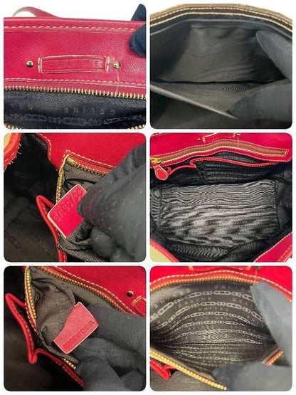 CELINE Hand Bag Tote Purse Macadam Canvas Pink Authentic