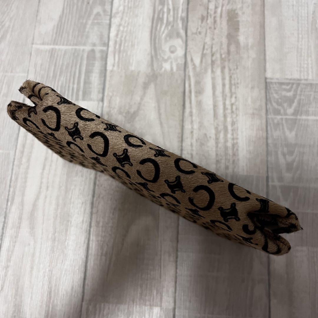 CELINE Clutch Bag Second Bag C Macadam Beige Authentic