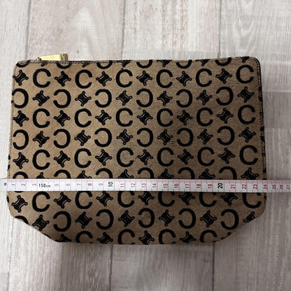 CELINE Clutch Bag Second Bag C Macadam Beige Authentic