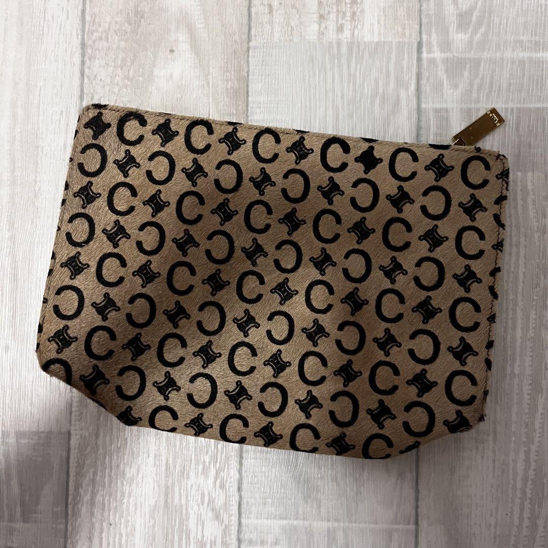 CELINE Clutch Bag Second Bag C Macadam Beige Authentic