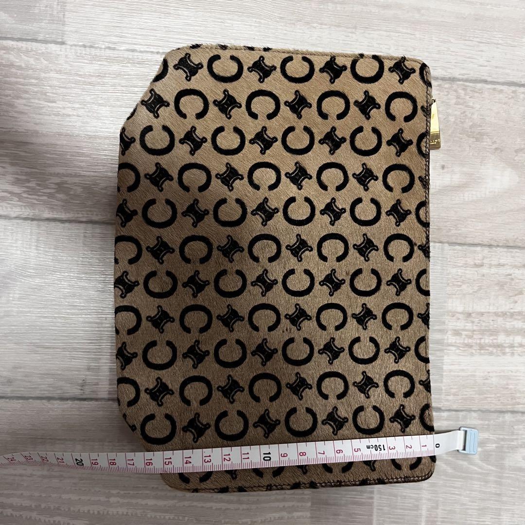 CELINE Clutch Bag Second Bag C Macadam Beige Authentic