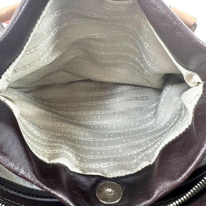 CELINE Hand Shoulder Bag Tote Purse 2way Leather Orange Authentic