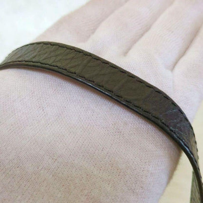 CELINE Shoulder Bag Purse Macadam Leather Black Authentic