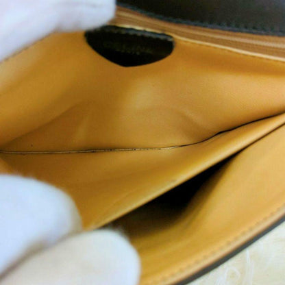 CELINE Shoulder Bag Purse Macadam Leather Black Authentic