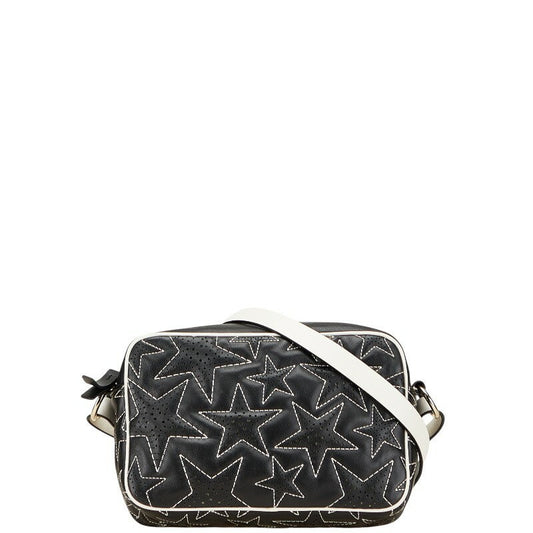 Red Valentino Shoulder Bag Purse Star Leather Black White Authentic