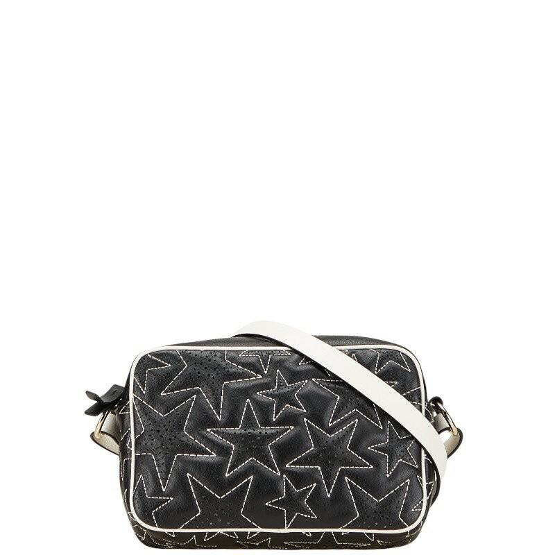 Red Valentino Shoulder Bag Purse Star Leather Black White Authentic