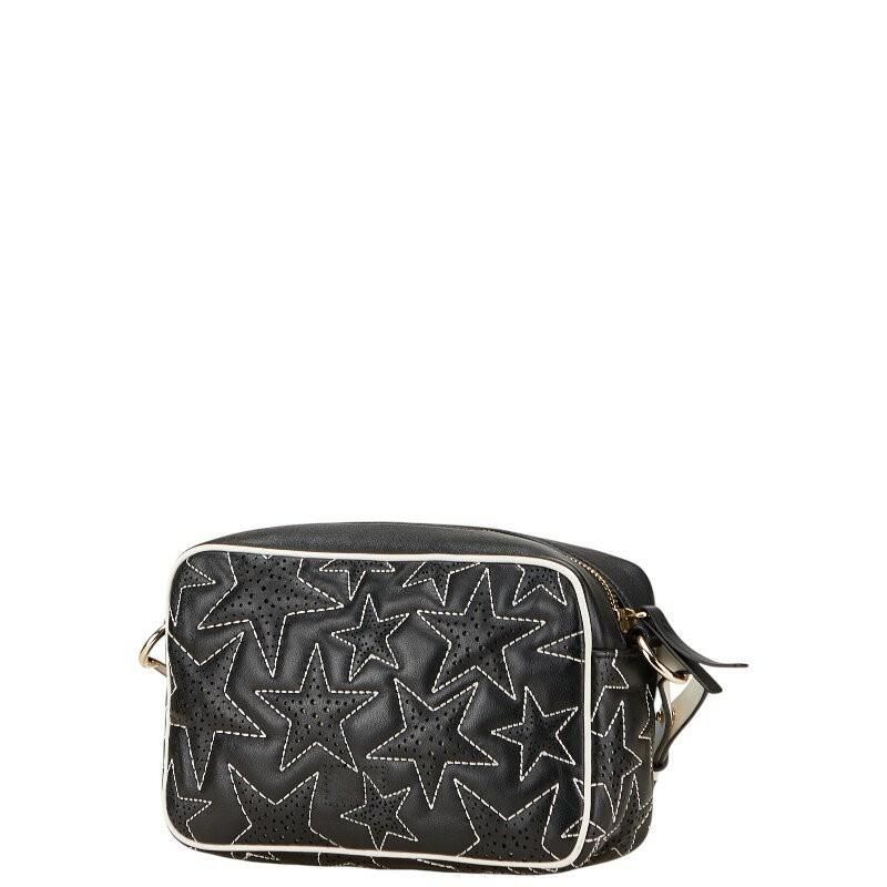 Red Valentino Shoulder Bag Purse Star Leather Black White Authentic