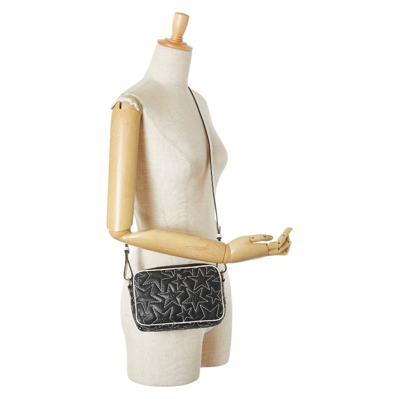 Red Valentino Shoulder Bag Purse Star Leather Black White Authentic