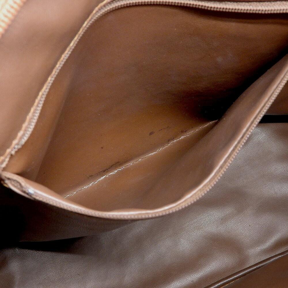 Valentino Hand Bag Tote Purse Logo Leather Brown Authentic