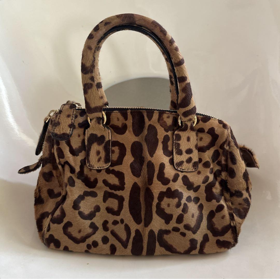 Valentino Hand Bag Tote Purse Leopard Authentic