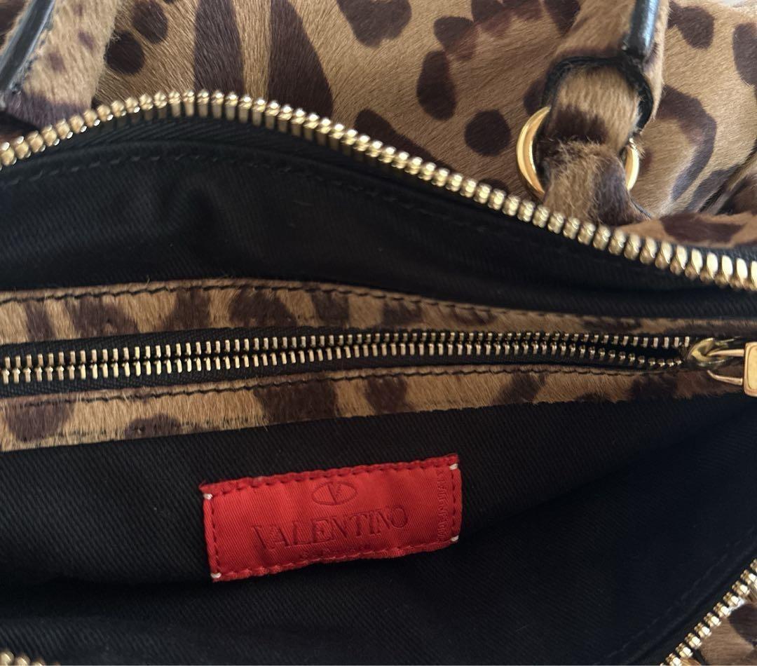 Valentino Hand Bag Tote Purse Leopard Authentic