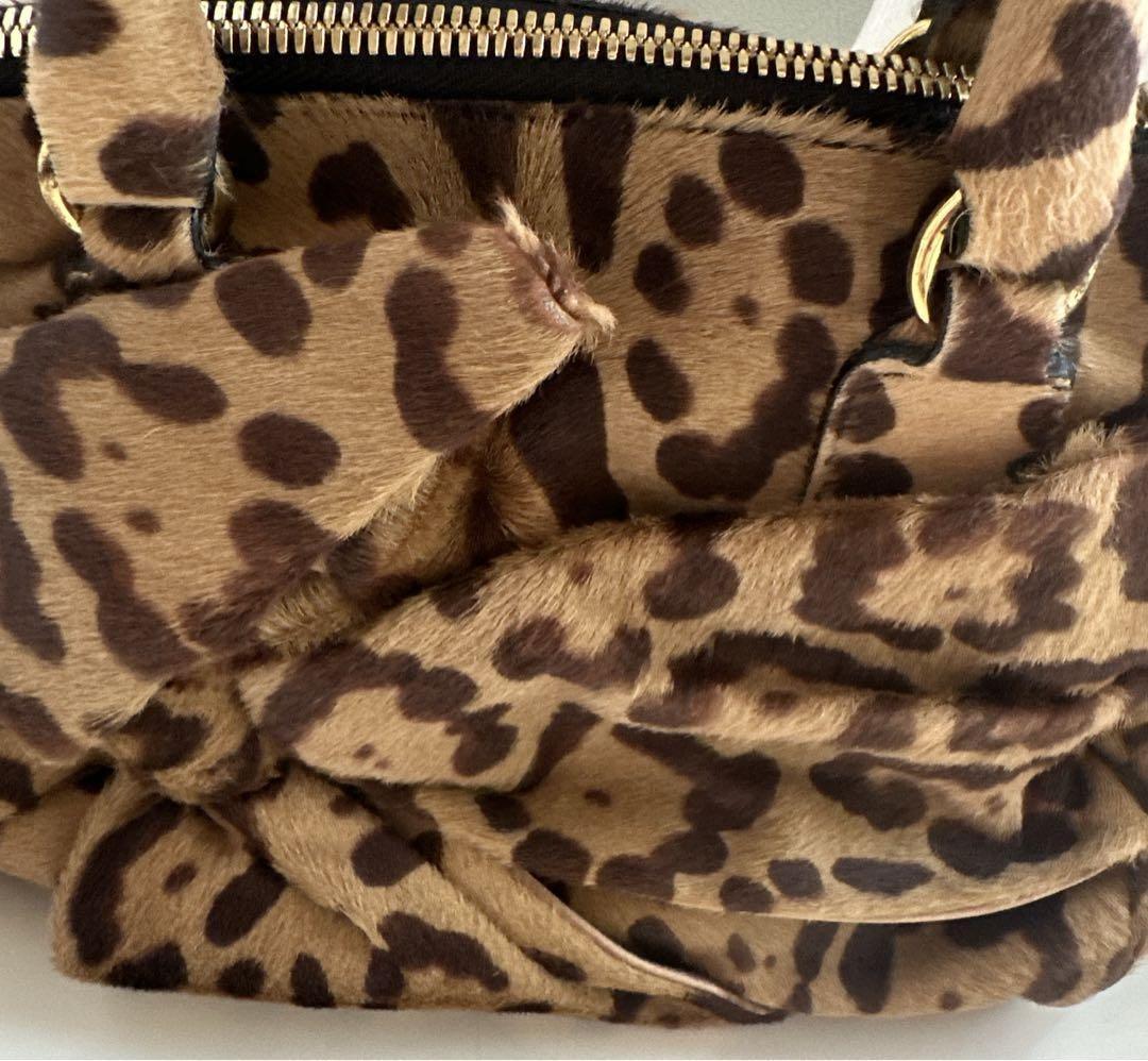 Valentino Hand Bag Tote Purse Leopard Authentic