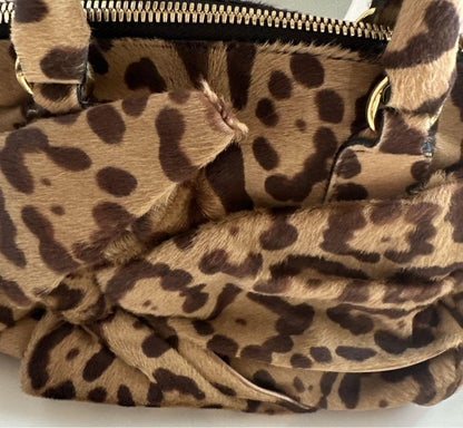 Valentino Hand Bag Tote Purse Leopard Authentic