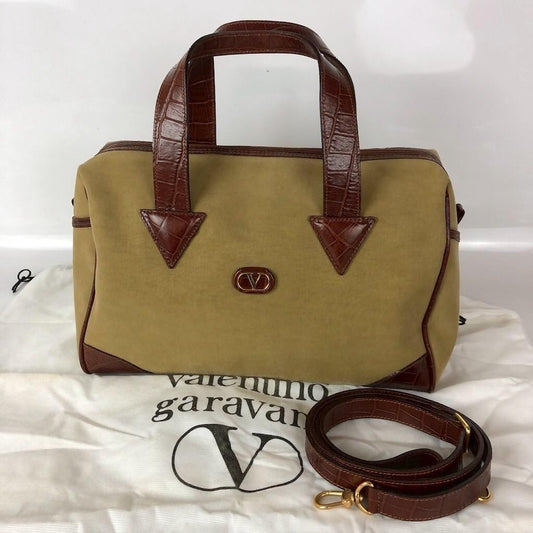 Valentino Garavani Hand Shoulder Bag Tote Purse 2way Logo Authentic