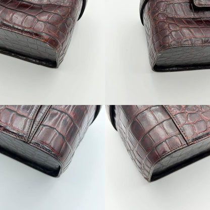 Valentino Garavani Vanity Bag Hand Tote Purse Leather Dark Brown Authentic