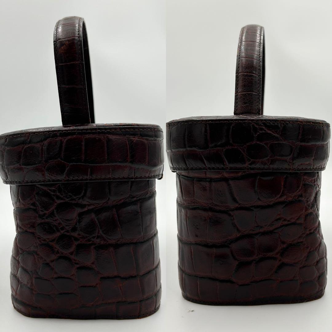 Valentino Garavani Vanity Bag Hand Tote Purse Leather Dark Brown Authentic