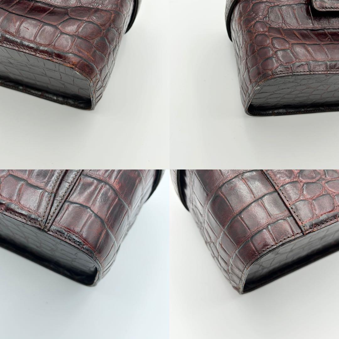 Valentino Garavani Vanity Bag Hand Tote Purse Leather Dark Brown Authentic