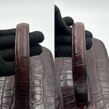 Valentino Garavani Vanity Bag Hand Tote Purse Leather Dark Brown Authentic