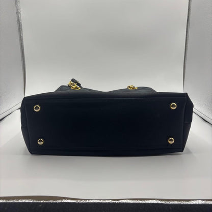 Valentino Hand Bag Tote Purse Chain Black Authentic