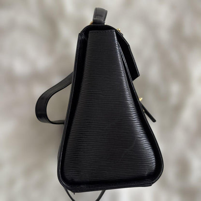 Valentino Garavani Hand Shoulder Bag Tote Purse Leather Black Authentic