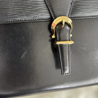 Valentino Garavani Hand Shoulder Bag Tote Purse Leather Black Authentic