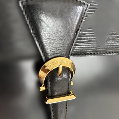 Valentino Garavani Hand Shoulder Bag Tote Purse Leather Black Authentic